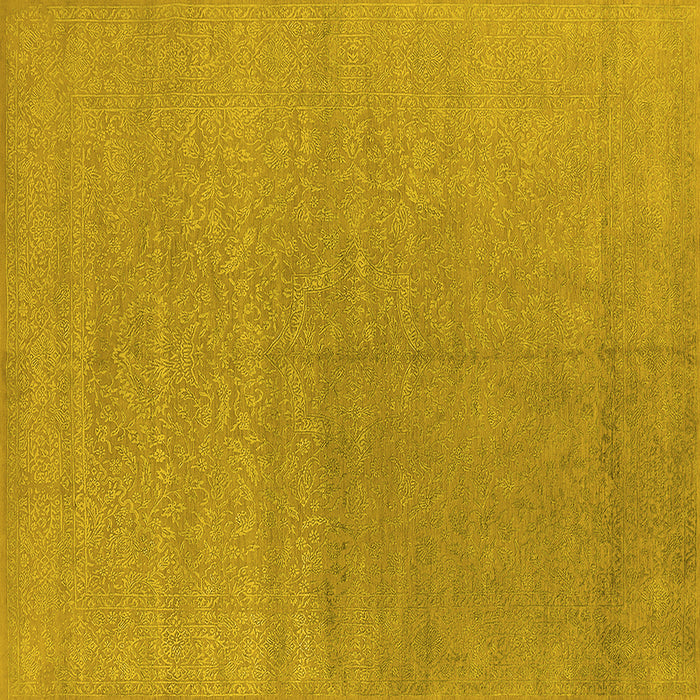 Square Oriental Yellow Industrial Rug, urb2707yw