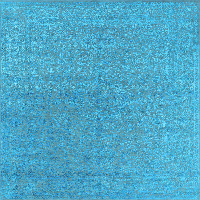 Square Oriental Light Blue Industrial Rug, urb2707lblu