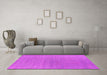 Machine Washable Oriental Pink Industrial Rug in a Living Room, wshurb2707pnk