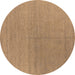 Round Oriental Brown Industrial Rug, urb2707brn