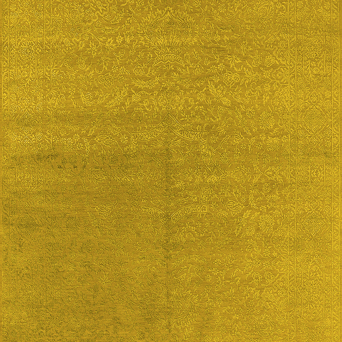 Machine Washable Oriental Yellow Industrial Rug, wshurb2707yw