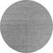 Round Machine Washable Oriental Gray Industrial Rug, wshurb2707gry