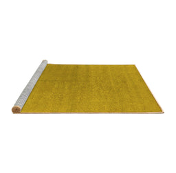 Sideview of Machine Washable Oriental Yellow Industrial Rug, wshurb2707yw