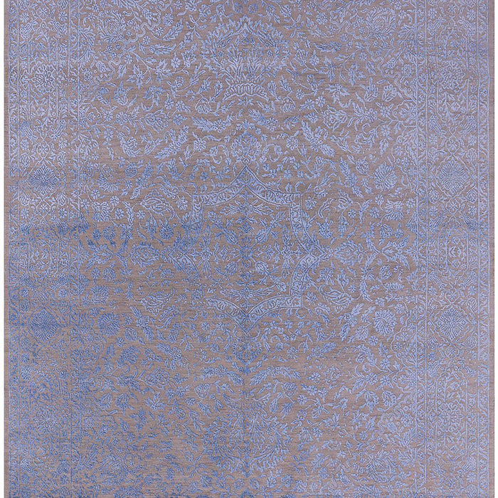 Mid-Century Modern Silver Gray Oriental Rug, urb2707