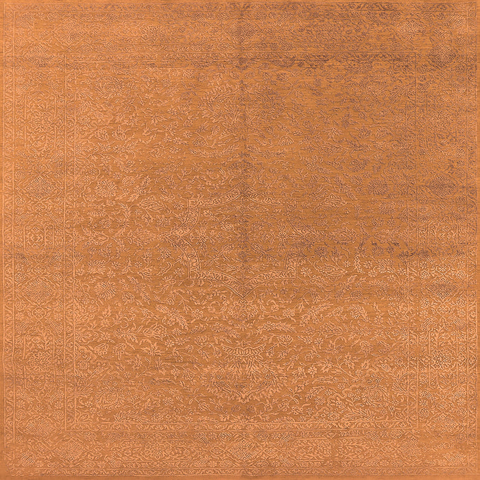 Square Oriental Orange Industrial Rug, urb2707org