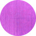 Round Machine Washable Oriental Pink Industrial Rug, wshurb2707pnk