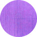 Round Machine Washable Oriental Purple Industrial Area Rugs, wshurb2707pur