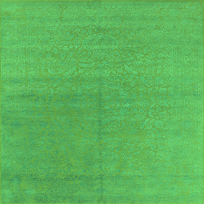 Square Oriental Green Industrial Rug, urb2707grn