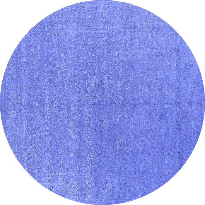 Round Oriental Blue Industrial Rug, urb2707blu
