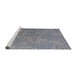 Sideview of Machine Washable Industrial Modern Marble Blue Rug, wshurb2708