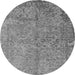 Round Oriental Gray Industrial Rug, urb2708gry