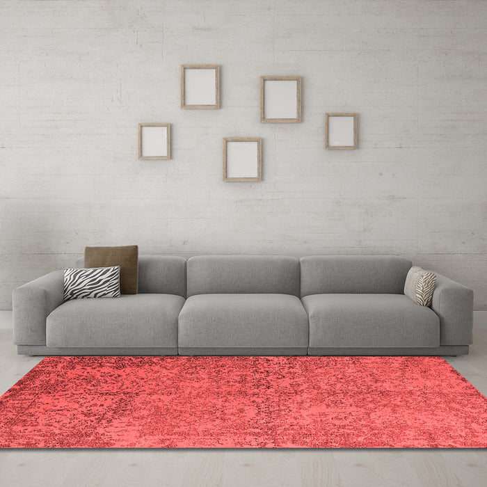 Industrial Red Washable Rugs