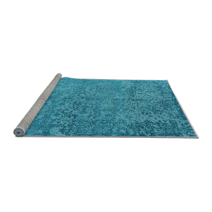 Sideview of Machine Washable Oriental Light Blue Industrial Rug, wshurb2708lblu