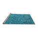 Sideview of Machine Washable Oriental Light Blue Industrial Rug, wshurb2708lblu