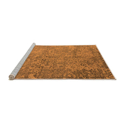 Sideview of Machine Washable Oriental Orange Industrial Area Rugs, wshurb2708org