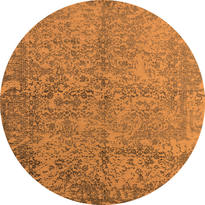 Round Oriental Orange Industrial Rug, urb2708org