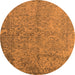 Round Oriental Orange Industrial Rug, urb2708org