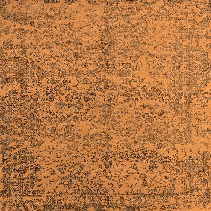 Square Oriental Orange Industrial Rug, urb2708org
