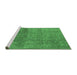 Sideview of Machine Washable Oriental Emerald Green Industrial Area Rugs, wshurb2709emgrn