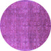 Round Oriental Purple Industrial Rug, urb2709pur