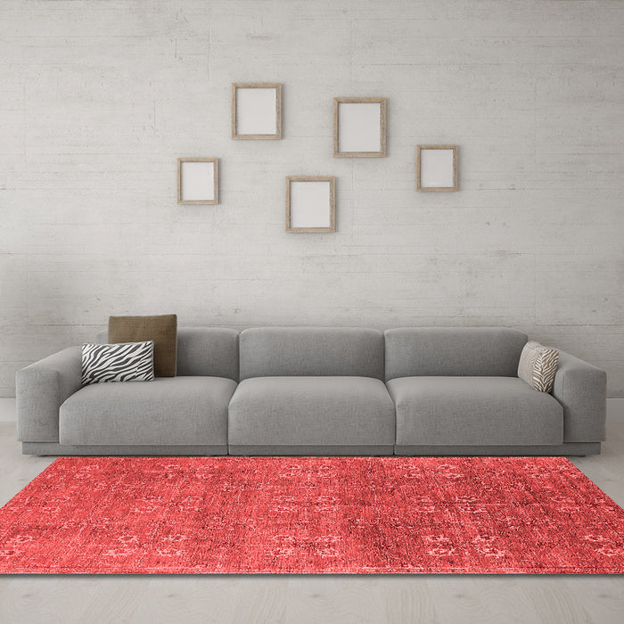 Industrial Red Washable Rugs