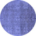 Round Oriental Blue Industrial Rug, urb2709blu