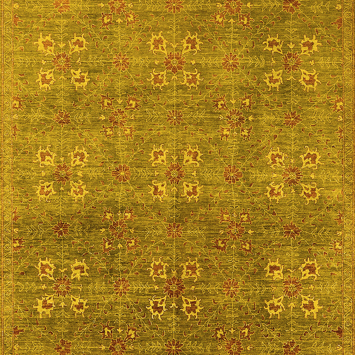 Machine Washable Oriental Yellow Industrial Rug, wshurb2709yw