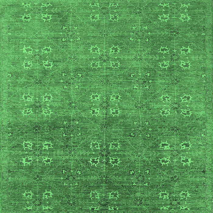Square Oriental Emerald Green Industrial Rug, urb2709emgrn