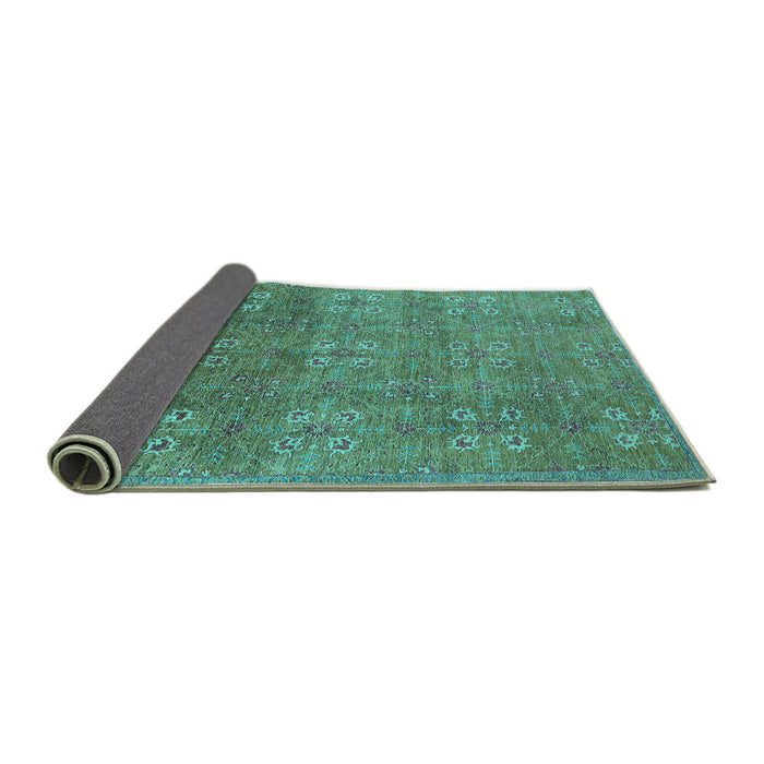 Sideview of Oriental Turquoise Industrial Rug, urb2709turq