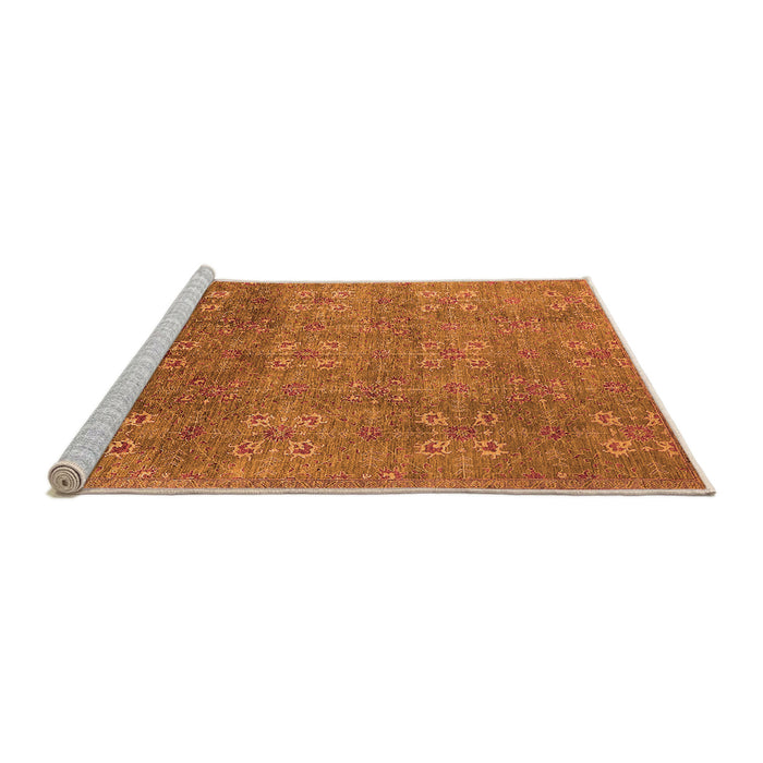 Sideview of Machine Washable Oriental Orange Industrial Area Rugs, wshurb2709org