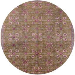Round Machine Washable Industrial Modern Sienna Brown Rug, wshurb2709