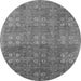 Round Oriental Gray Industrial Rug, urb2709gry