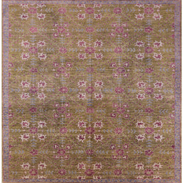 Square Machine Washable Industrial Modern Sienna Brown Rug, wshurb2709