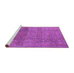 Sideview of Machine Washable Oriental Purple Industrial Area Rugs, wshurb2709pur