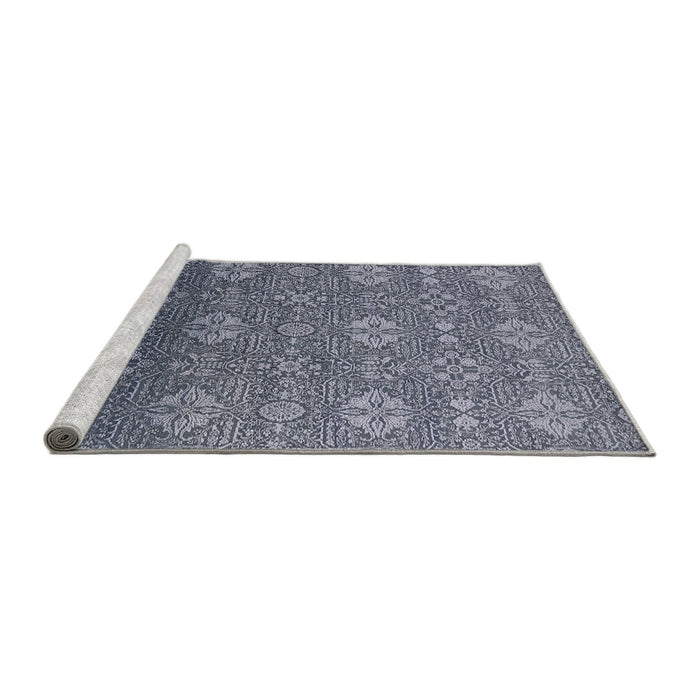 Sideview of Machine Washable Industrial Modern Purple Navy Blue Rug, wshurb2710