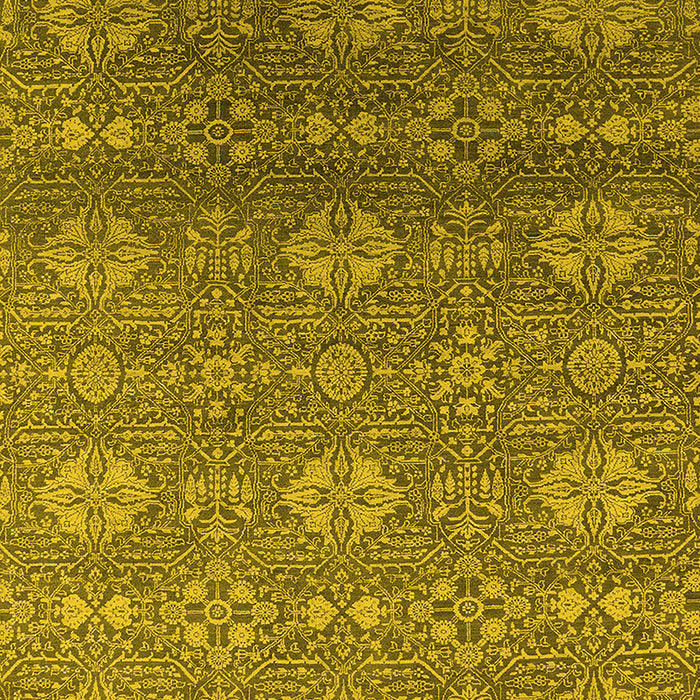 Machine Washable Oriental Yellow Industrial Rug, wshurb2710yw