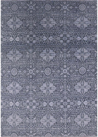 Machine Washable Industrial Modern Purple Navy Blue Rug, wshurb2710