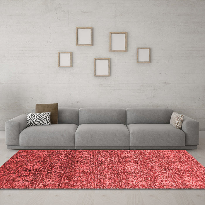 Industrial Red Washable Rugs