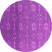 Round Oriental Pink Industrial Rug, urb2710pnk