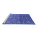 Sideview of Machine Washable Oriental Blue Industrial Rug, wshurb2710blu