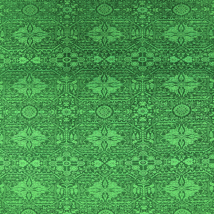 Square Machine Washable Oriental Green Industrial Area Rugs, wshurb2710grn
