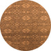 Round Oriental Orange Industrial Rug, urb2710org