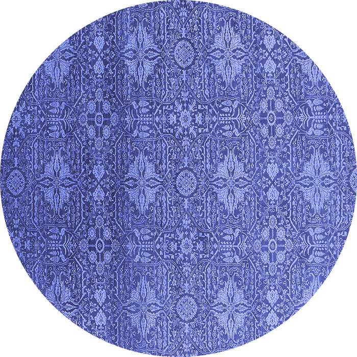 Round Oriental Blue Industrial Rug, urb2710blu