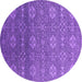 Round Oriental Purple Industrial Rug, urb2710pur