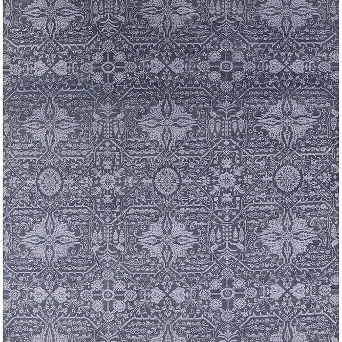 Mid-Century Modern Purple Navy Blue Oriental Rug, urb2710