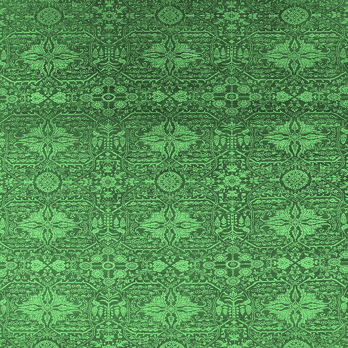 Square Machine Washable Oriental Emerald Green Industrial Area Rugs, wshurb2710emgrn