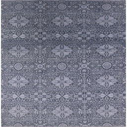 Square Machine Washable Industrial Modern Purple Navy Blue Rug, wshurb2710