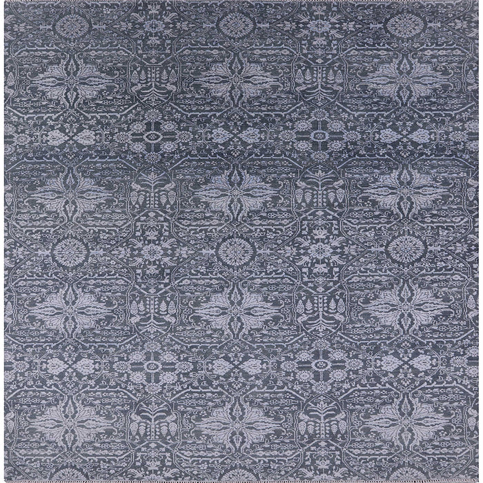 Square Machine Washable Industrial Modern Purple Navy Blue Rug, wshurb2710