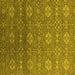 Square Machine Washable Oriental Yellow Industrial Rug, wshurb2710yw