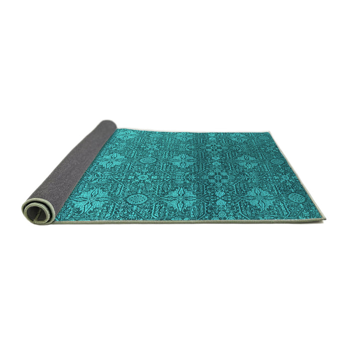 Sideview of Oriental Turquoise Industrial Rug, urb2710turq